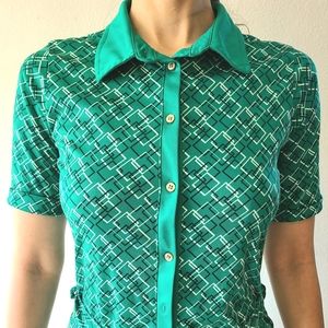 Midcentury Squares style Shirt Dress
